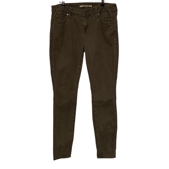 VINCE CROP SKINNY ANKLE MID-RISE OLIVE GREEN STRETCH DENIM JEANS NEUTRAL JEANS - Picture 15 of 16